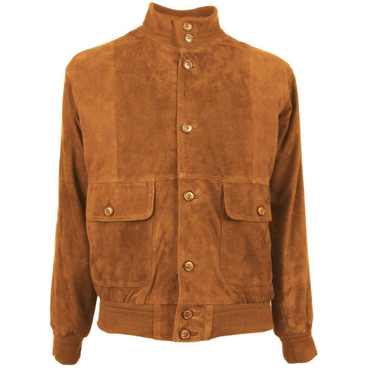 Emilio Romanelli Brown Calfskin Jacket EM-15265-IT52 | XL
