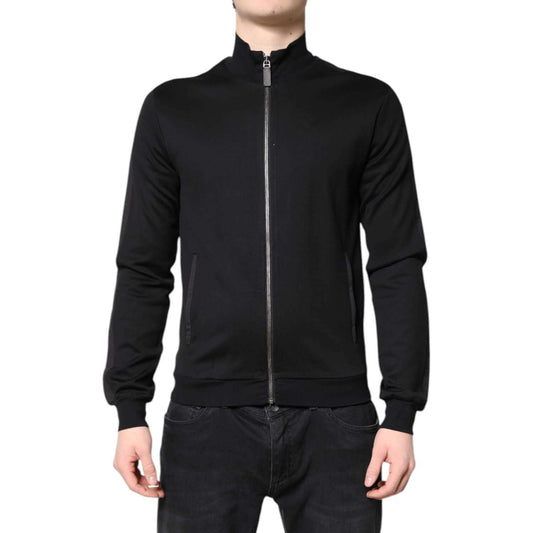 Dolce & Gabbana Black Cotton Logo Full Zip Men Bomber Jacket JKT41574-48