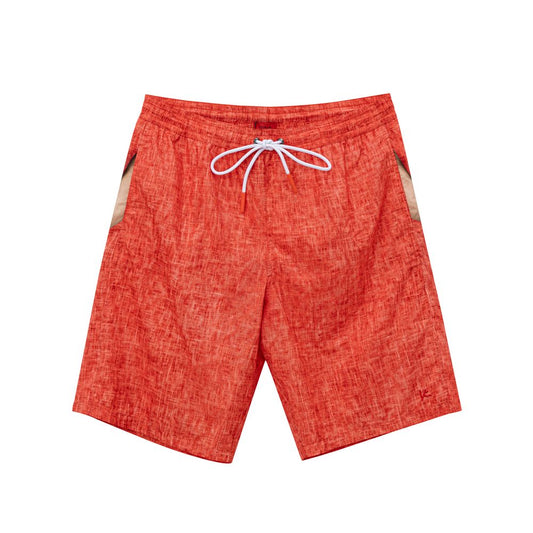 Isaia Red Polyester Swim Shorts Isaia