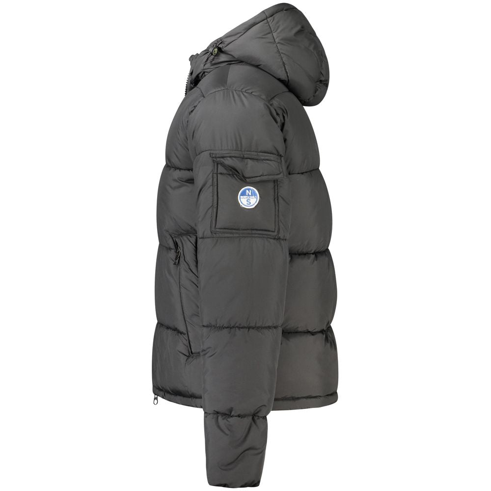 North Sails Black Polyester Men Jacket NO-32960-XL