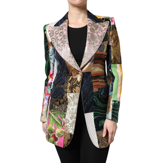 Dolce & Gabbana Multicolor Floral Patchwork Jacquard Jacket Dolce & Gabbana