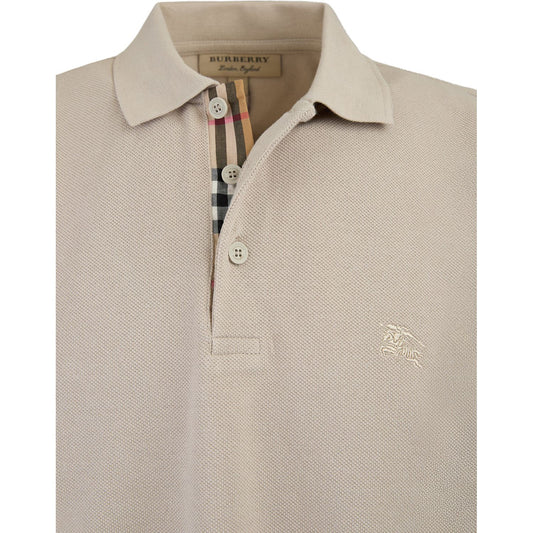 Burberry Pale Stone Cotton Collared Polo Shirt BU4005899PS