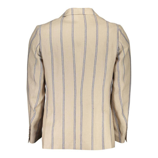 Gant Beige Linen Men Jacket GA-4636-IT48 | M