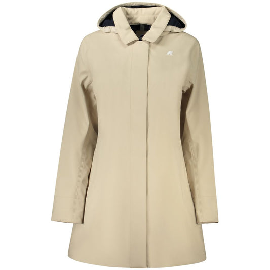 K-WAY Beige Polyester Women Coat KW-34186-S