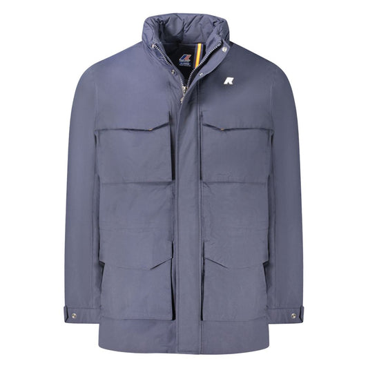 K-WAY Blue Polyamide Men Jacket KW-34210-XL