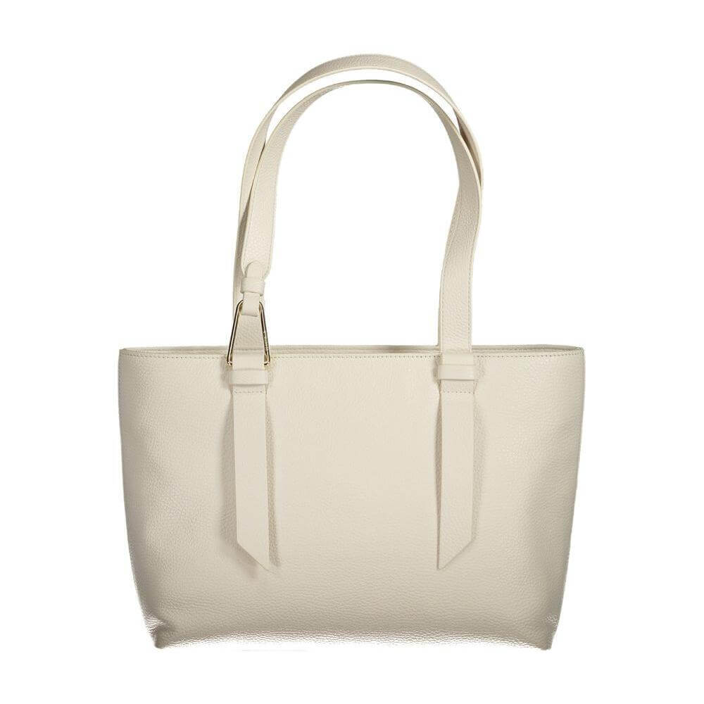 Front view with bag zipped and handles upright.