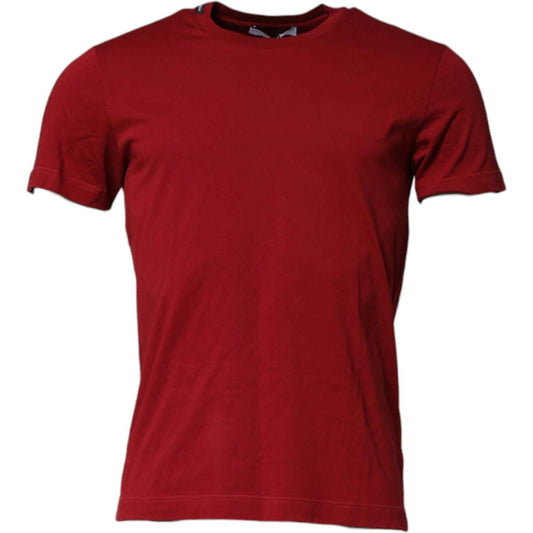 Dolce & Gabbana Red Cotton Short Sleeves Crew Neck T-shirt TSH90512-48