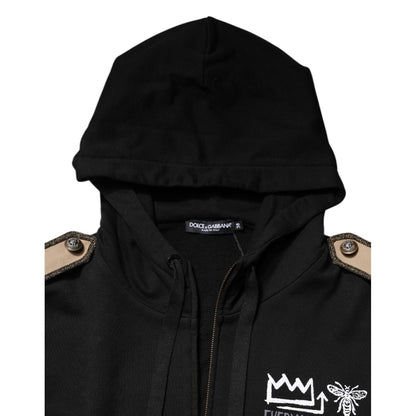 Dolce & Gabbana Black Logo Hooded Full Zip Sweatshirt Jacket