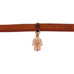 Nialaya Chic Snakeskin Leather & Gold Cuff Bracelet Bracelet Nialaya Saddle Brown
