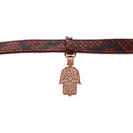 Nialaya Chic Snakeskin Leather & Gold Cuff Bracelet Bracelet Nialaya Dark Olive Green