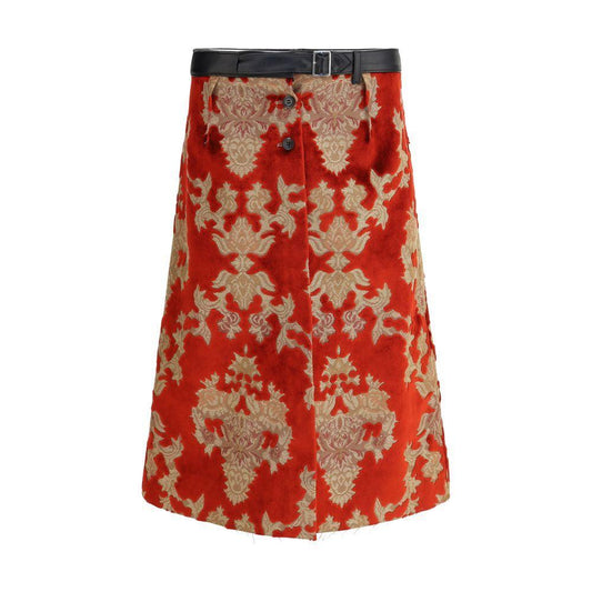 Undercover Midi Skirt UN-UC1E46022DARKREDBAS-3