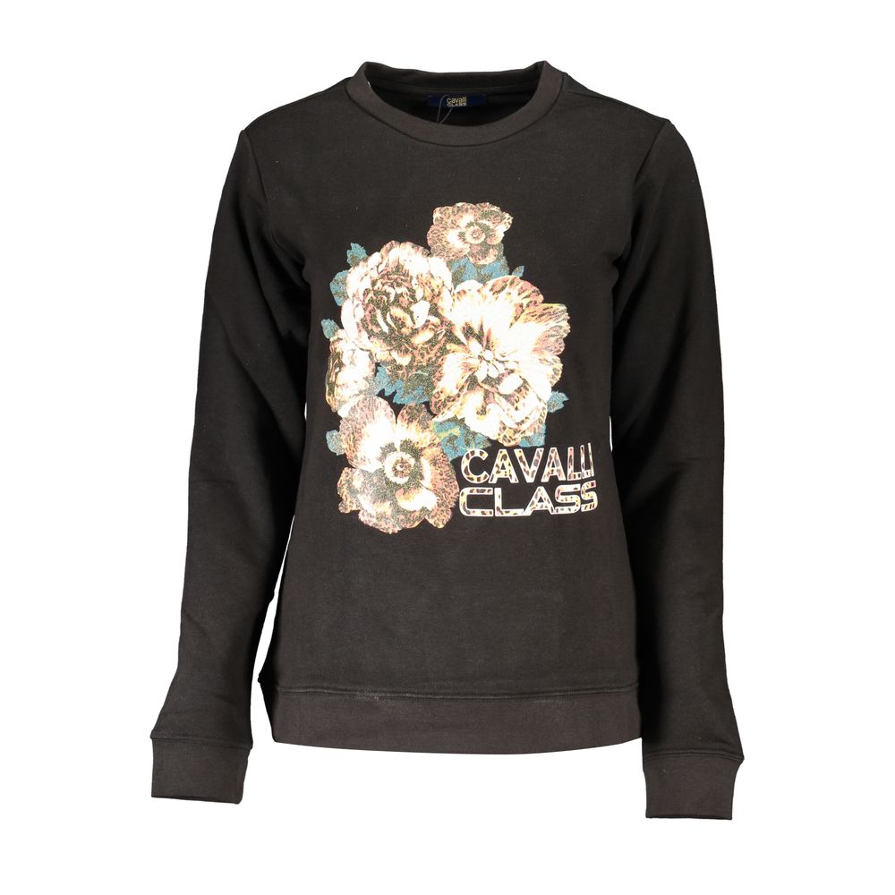 Cavalli Class Black Cotton Sweatshirt Cavalli Class