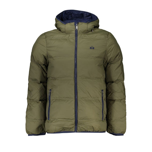 La Martina Elegant Green Hooded Jacket with Contrast Details LA-27034-S