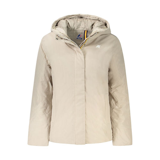K-WAY Beige Polyamide Women Jacket KW-34227-XS