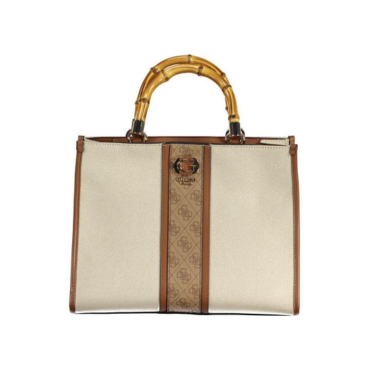 Guess Jeans Beige Cotton Handbag GU-31242