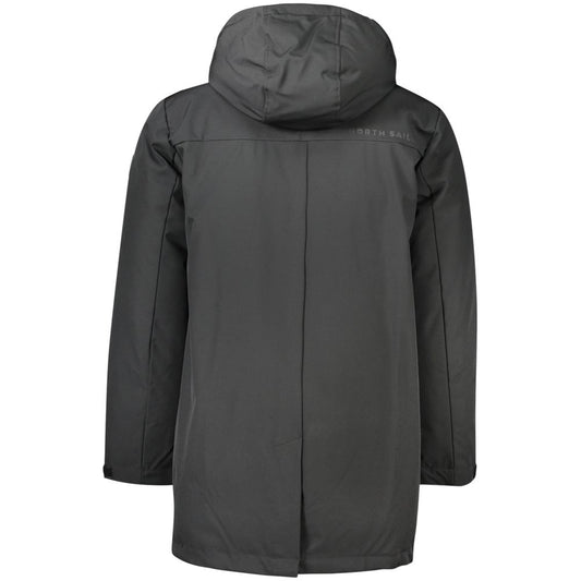 North Sails Black Polyester Men Jacket NO-32947-XL