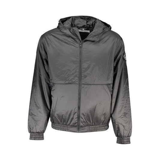 Calvin Klein Sleek Black Hooded Jacket with Contrast Detail CA-26374-S