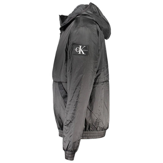 Calvin Klein Sleek Black Hooded Jacket with Contrast Detail CA-26374-S