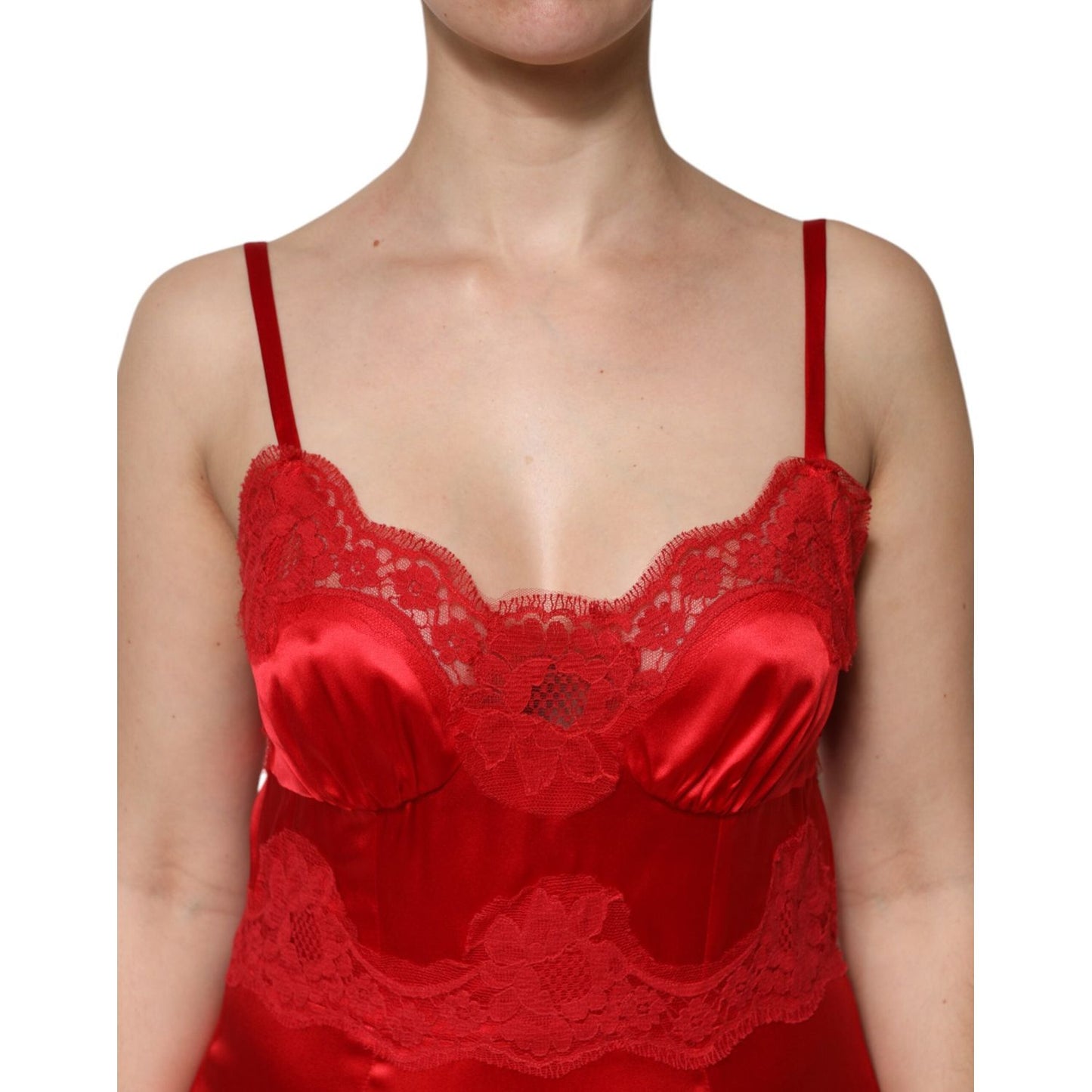 Dolce & Gabbana Red Silk Sleeveless Maxi Long Dress DR81740-46