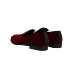 Dolce & Gabbana Red Cotton Velvet Slip On Loafers Formal Shoes MV7281-43