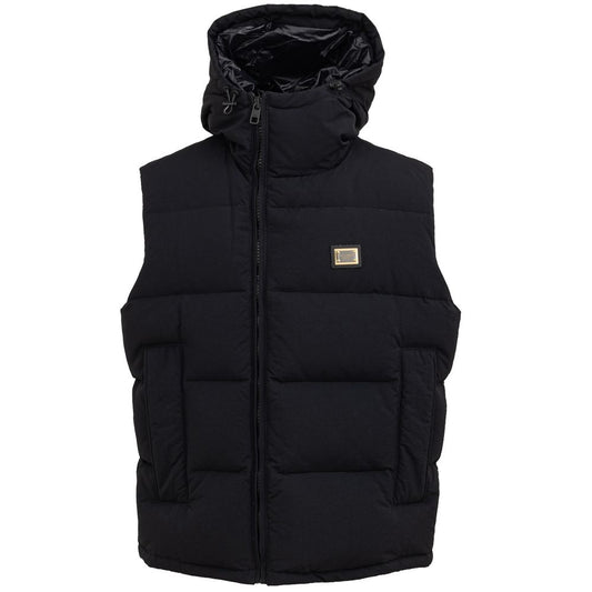 Dolce & Gabbana Black Polyester Sleveless Jacket