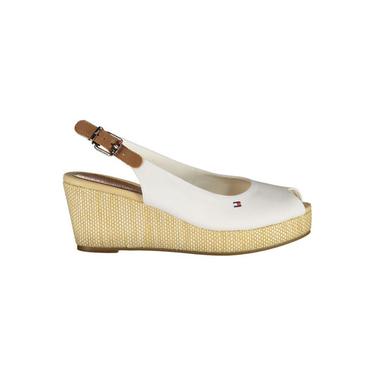 Tommy Hilfiger White Cotton Platform Sandals Tommy Hilfiger