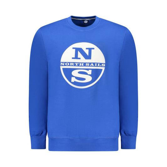 North Sails Blue Cotton Men Sweatshirt