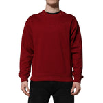 Dolce & Gabbana Red Embossed Logo Cotton Crew Neck Sweater TSH90432-44