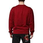 Dolce & Gabbana Red Embossed Logo Cotton Crew Neck Sweater TSH90432-44