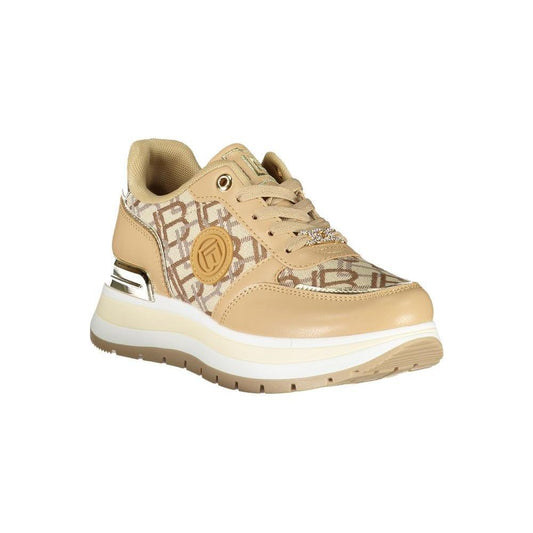 Laura Biagiotti Beige Polyester Women Sneaker LA-36502-EU38/US8