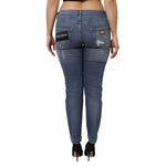 Dolce & Gabbana Blue Tattered Cotton Low Waist Denim Jeans PAN76490-46