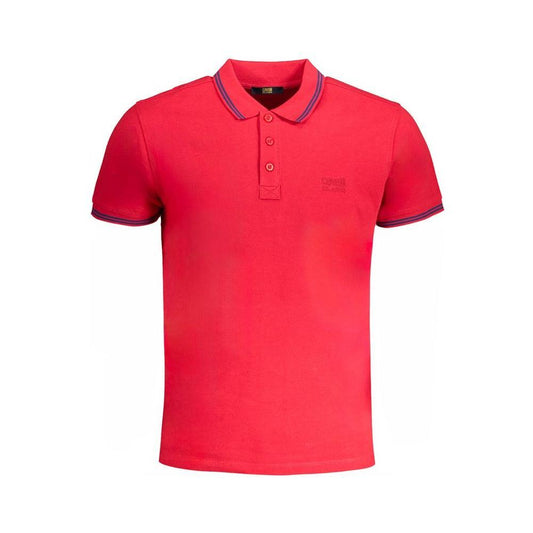 Cavalli Class Red Cotton Polo Shirt CA-31311-M