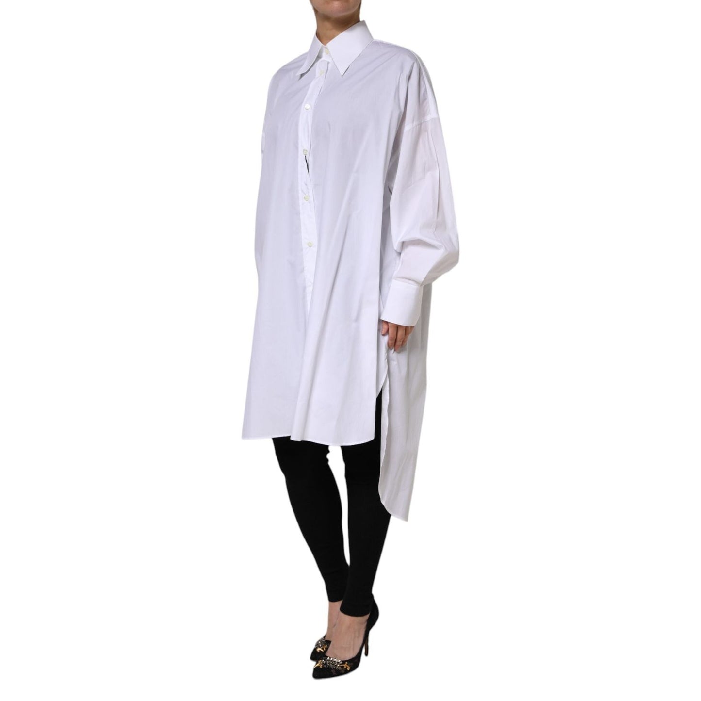 Dolce & Gabbana White Cotton Collared Shirt Long Sleeve Top TSH906738-46