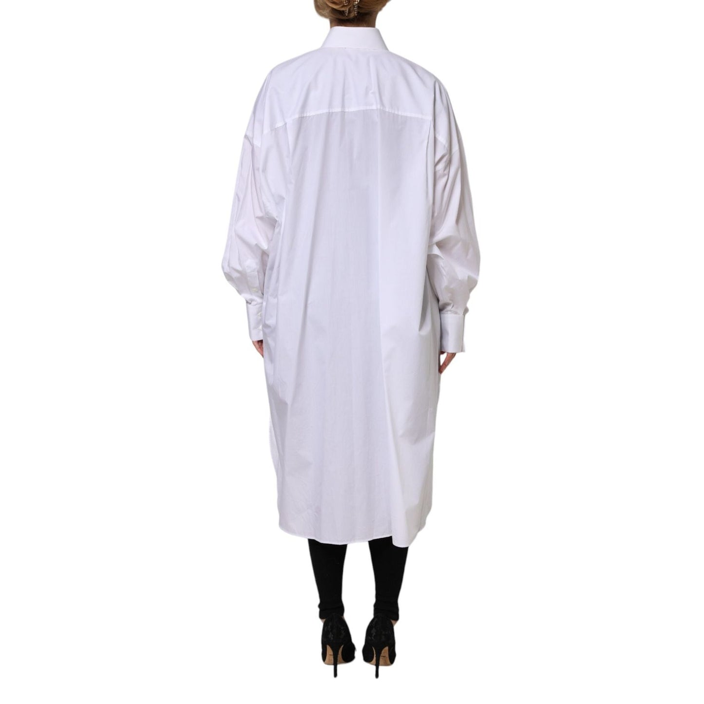 Dolce & Gabbana White Cotton Collared Shirt Long Sleeve Top TSH906738-46