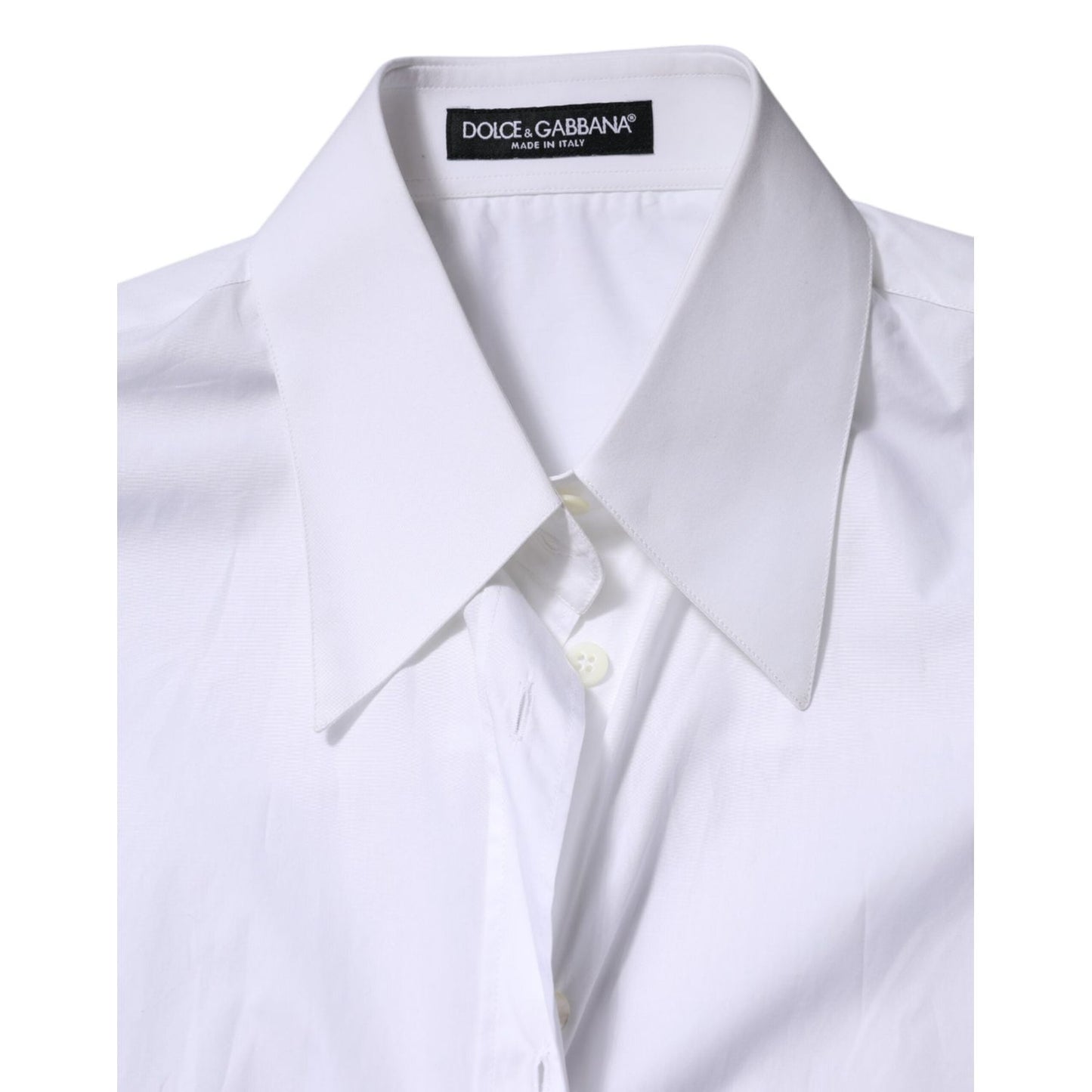 Dolce & Gabbana White Cotton Collared Shirt Long Sleeve Top TSH906738-46