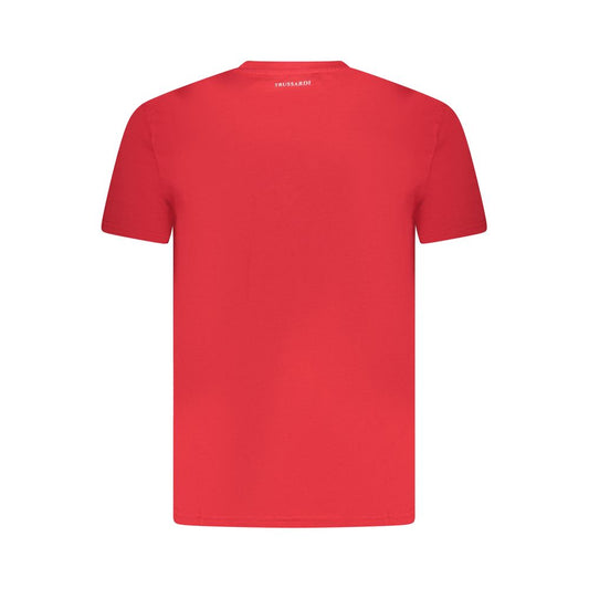 Trussardi Red Cotton Men T-Shirt TR-36632-S