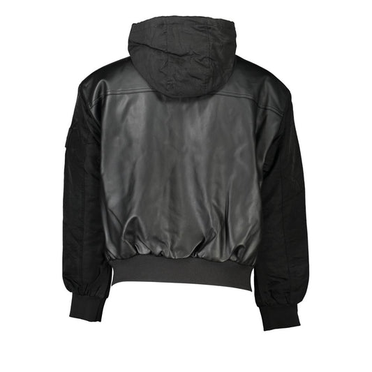 Calvin Klein Sleek Black Hooded Jacket with Contrasting Details CA-27218-XL