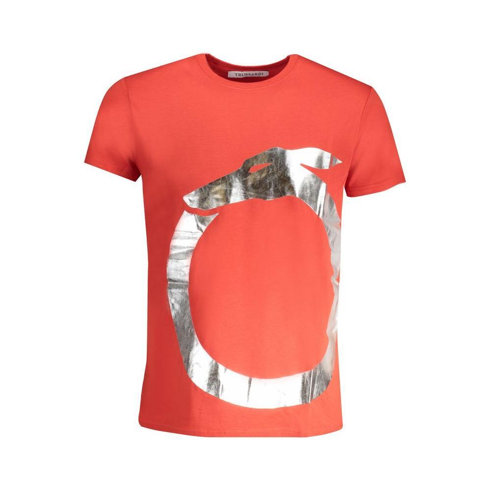 Trussardi Red Cotton T-Shirt TR-30143-S