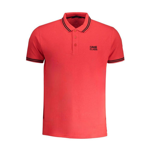 Cavalli Class Red Cotton Polo Shirt CA-30283-M
