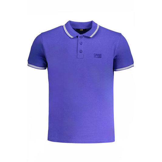 Cavalli Class Blue Cotton Men's Polo Shirt