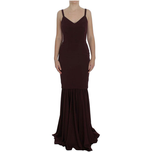 Dolce & Gabbana Bordeaux Stretch Full Length Sheath Dress