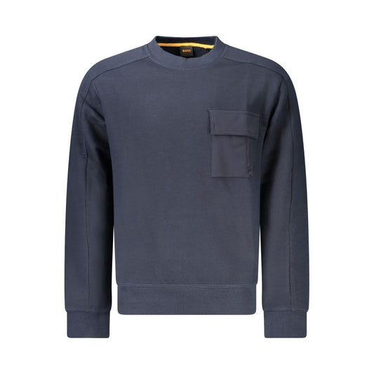 Hugo Boss Blue Cotton Sweater BO-34585-S
