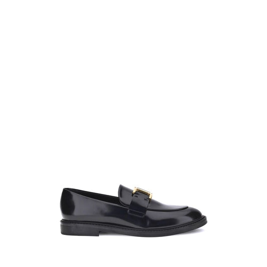 Chloé Black Calf Leather Bos Taurus Slip-On Loafers Chloé