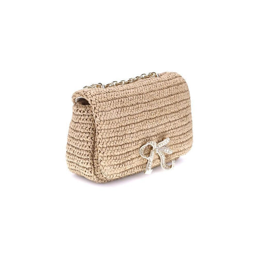 Self-Portrait Raffia Shoulder Bag SEPF25310BRBROWNBB