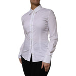 Dolce & Gabbana White Cotton Collared Long Sleeves Shirt Top TSH906910-38