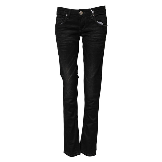 Acht Black Cotton Slim Fit Denim Low Waist Denim Jeans PAN71836-26