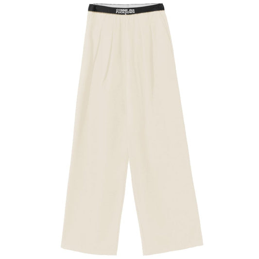 Comme Des Fuckdown Beige Polyester Jeans & Pant CO-15696-S