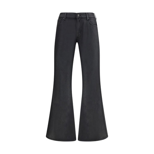 7FOR Black Cotton Flared Jeans 7FOR