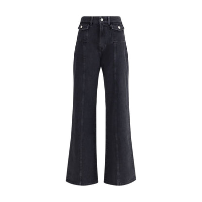7FOR Black Cotton Jeans Denim