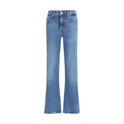 7FOR Blue Cotton Flared Jeans 7FOR